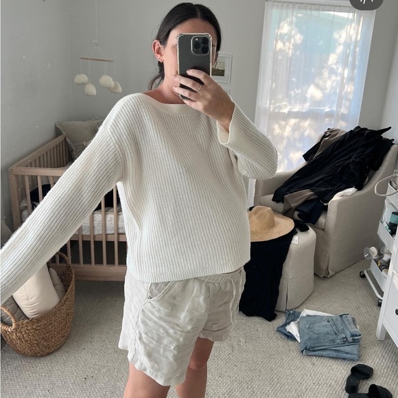 Cashmere Ivory Boatneck Sweater - Picture 3 of 7